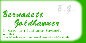 bernadett goldhammer business card